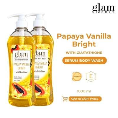 GLAMWORKS GLAM WORKS Serum Body Wash Papaya Vanilla Bright 1000ml x 2 Bundle image