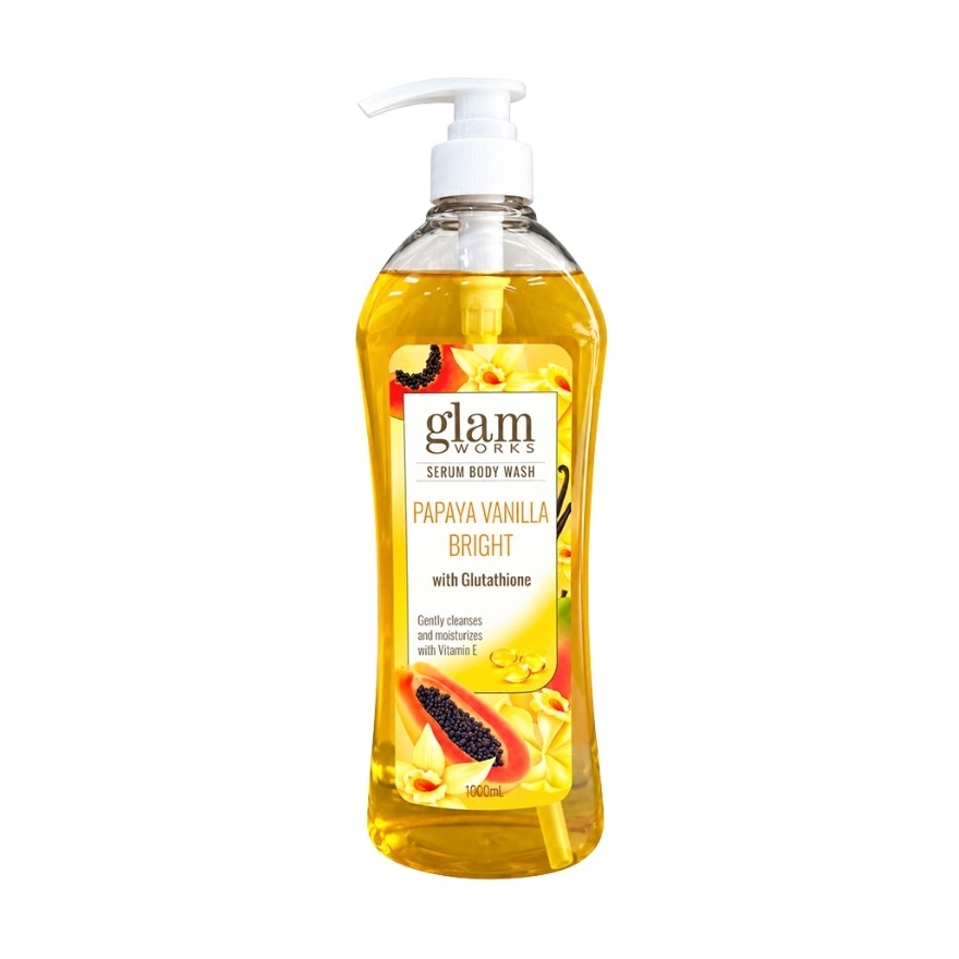 GLAM WORKS Serum Body Wash Papaya Vanilla Bright 1000ml x 2 Bundle image