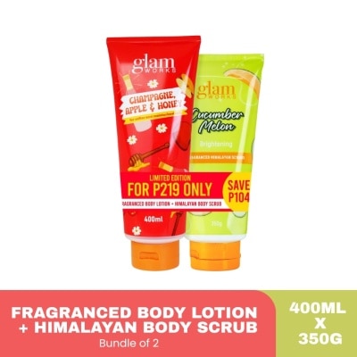 GLAMWORKS GLAM WORKS Cucumber Bloom Body Lotion & Cucumber Melon Body Scrub Bundle 400ml x 350g image