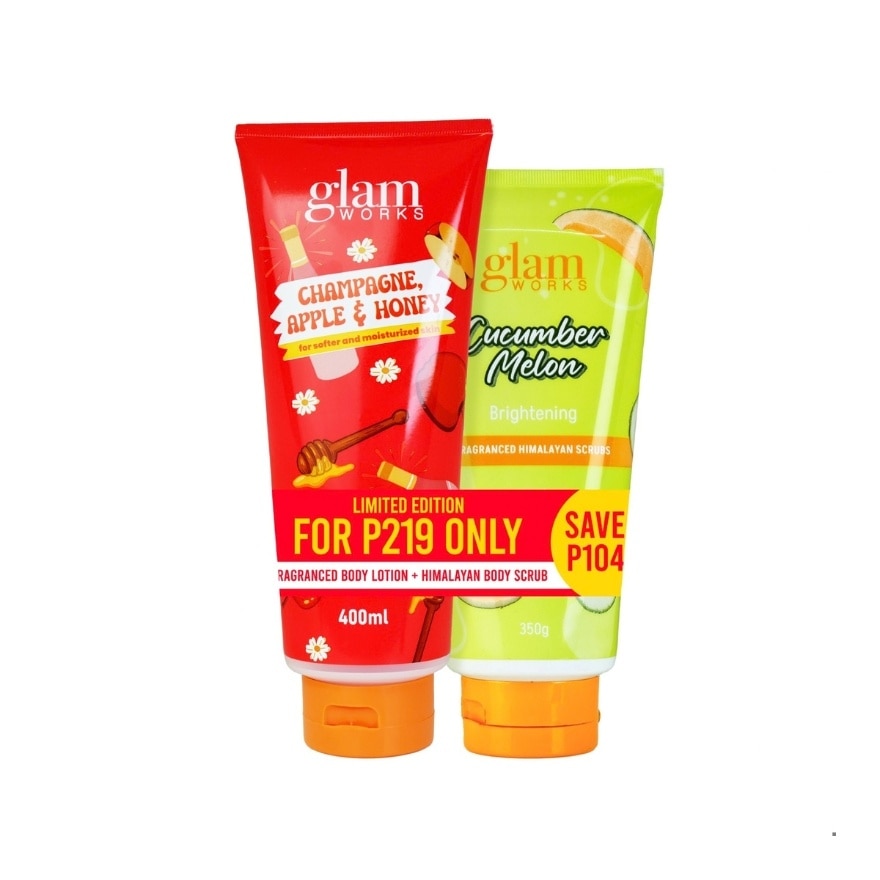 GLAM WORKS Cucumber Bloom Body Lotion & Cucumber Melon Body Scrub Bundle 400ml x 350g image