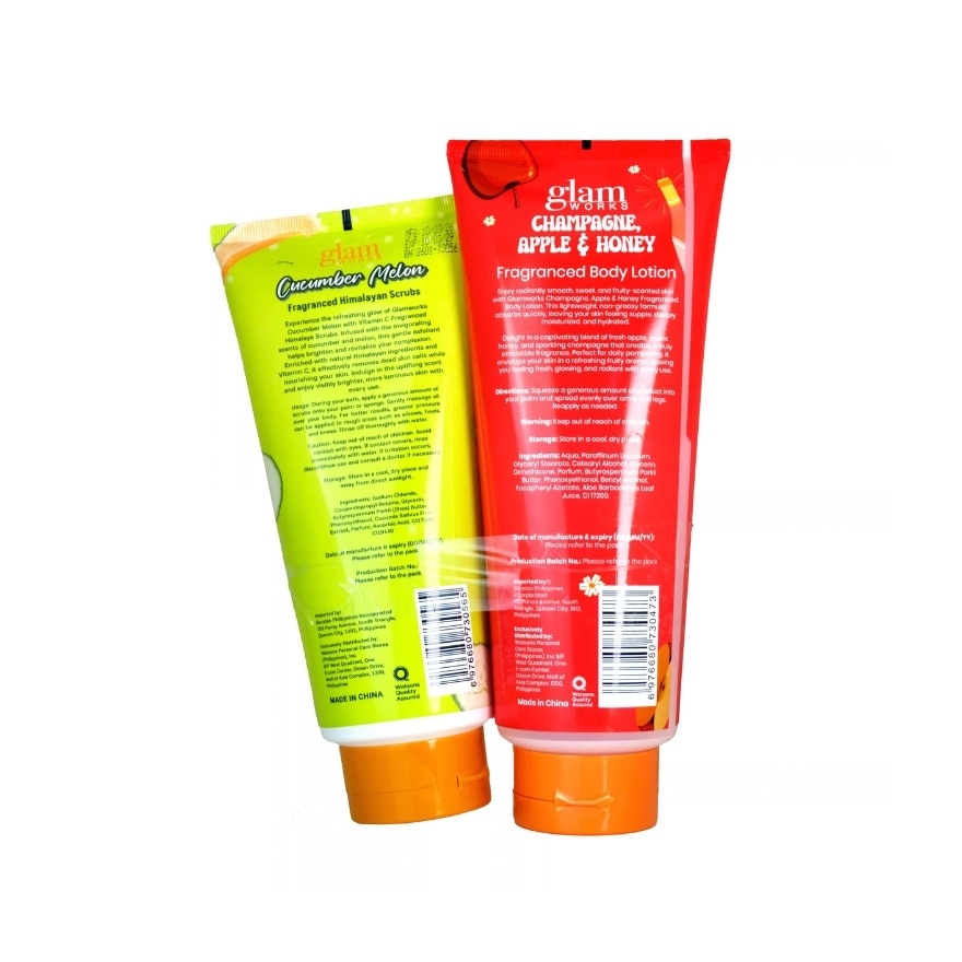 GLAM WORKS Cucumber Bloom Body Lotion & Cucumber Melon Body Scrub Bundle 400ml x 350g image
