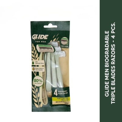 GLIDE, GLIDE Men's Biodegradable Sustainable Razors Triple Blade 4pcÂ ...
