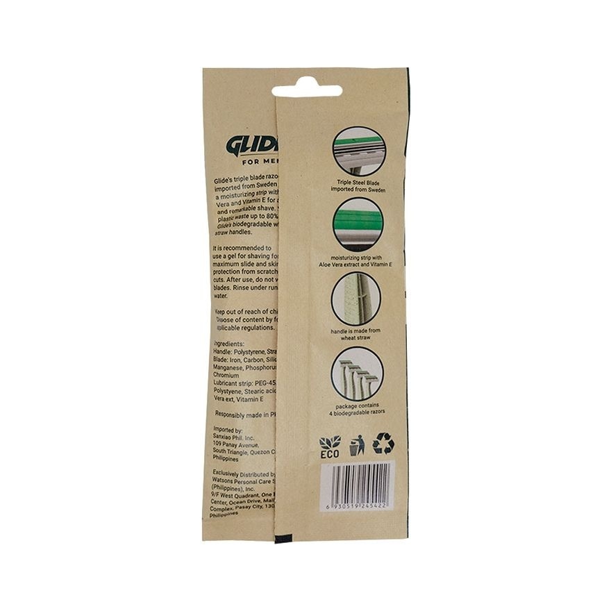 Men Triple Blade Sustainable Razor 4s