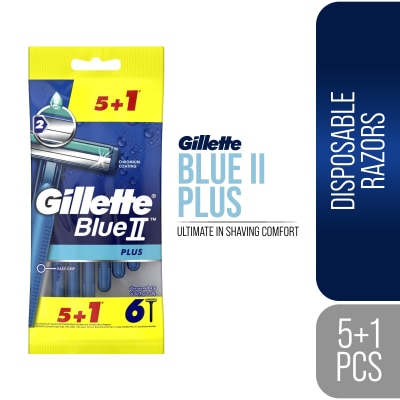 GILLETTE Blue II Plus Disposable Razor 6s