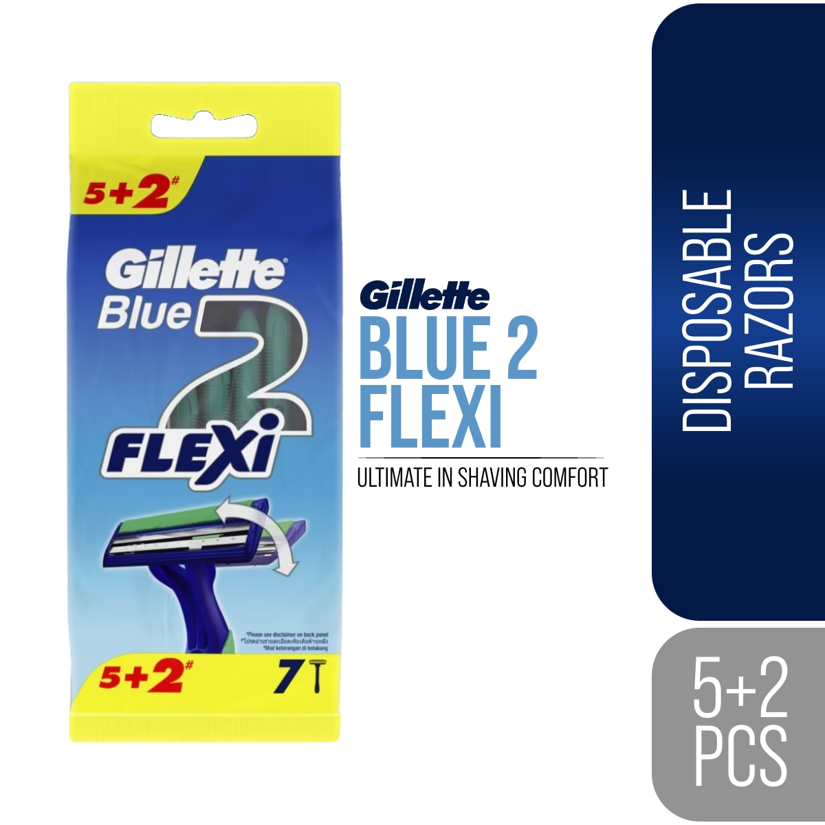 Blue 2 Flexi Disposable Razor 5+2s Pack