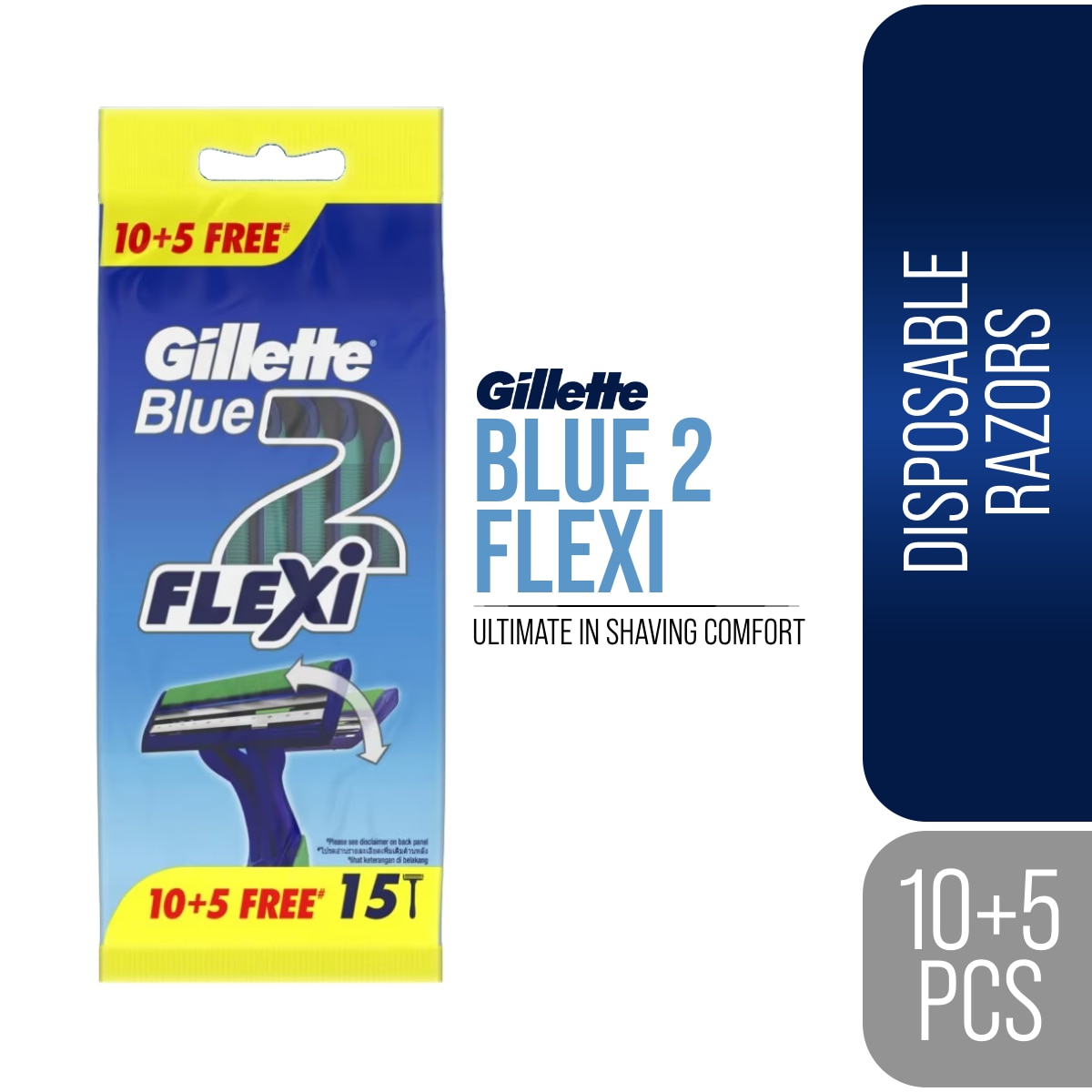 Blue 2 Flexi Disposable Razor 10+5s Pack