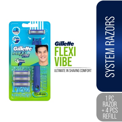 GILLETTE Flexi Vibe (1 Razor Handle + 4 Blade/Cartridge Refills)