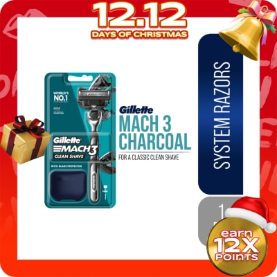 GILLETTE Mach 3 Charcoal Razor 1Up