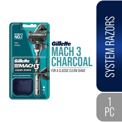 GILLETTE Mach 3 Charcoal Razor 1Up