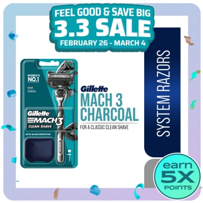 GILLETTE GILLETTE Mach 3 Charcoal Razor 1Up