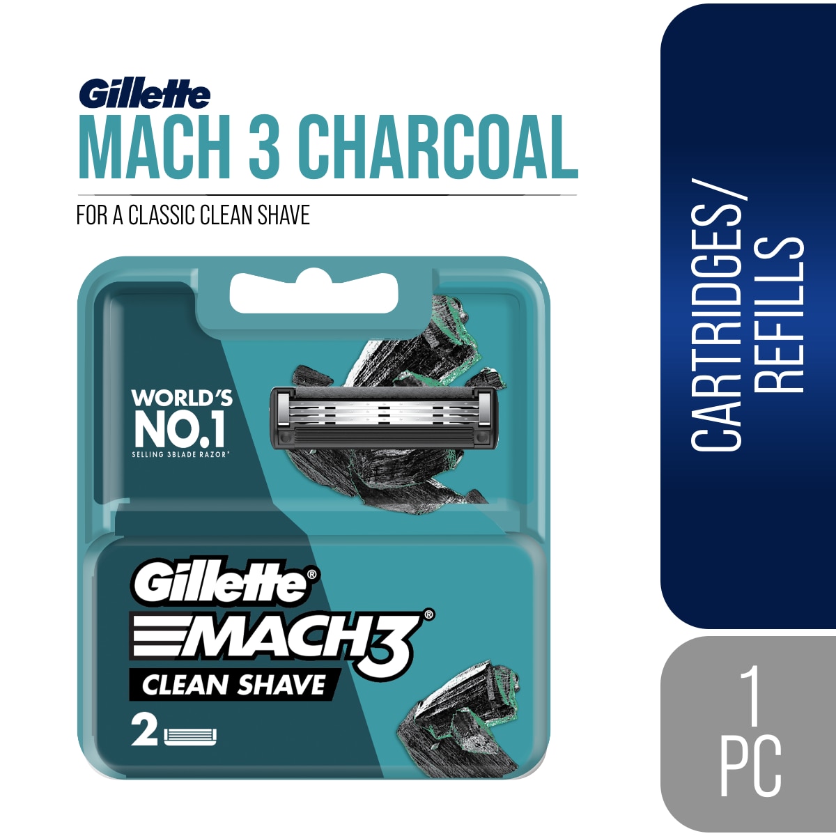 Mach 3 Charcoal Cartridge 2S