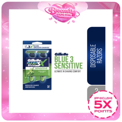 GILLETTE - GILETTE Blue3X Flexi Sensitive Disposable Razor 2s Pack