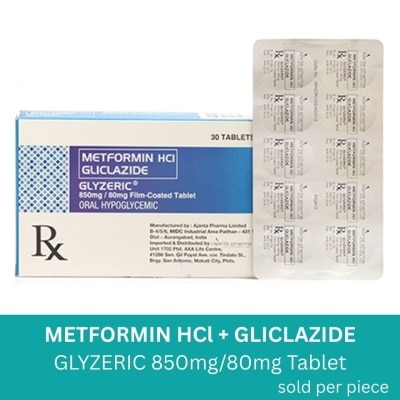 GLYZERIC GLYZERIC 850mg 80mg Sold Per Piece [PRESCRIPTION REQUIRED]