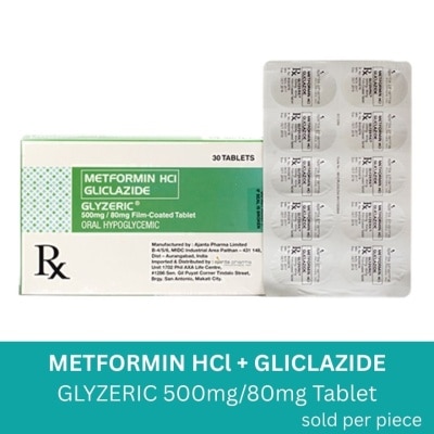 GLYZERIC Glyzeric Metformin 500mg + Gliclazide 80mg 1 Tablet [Prescription Required]