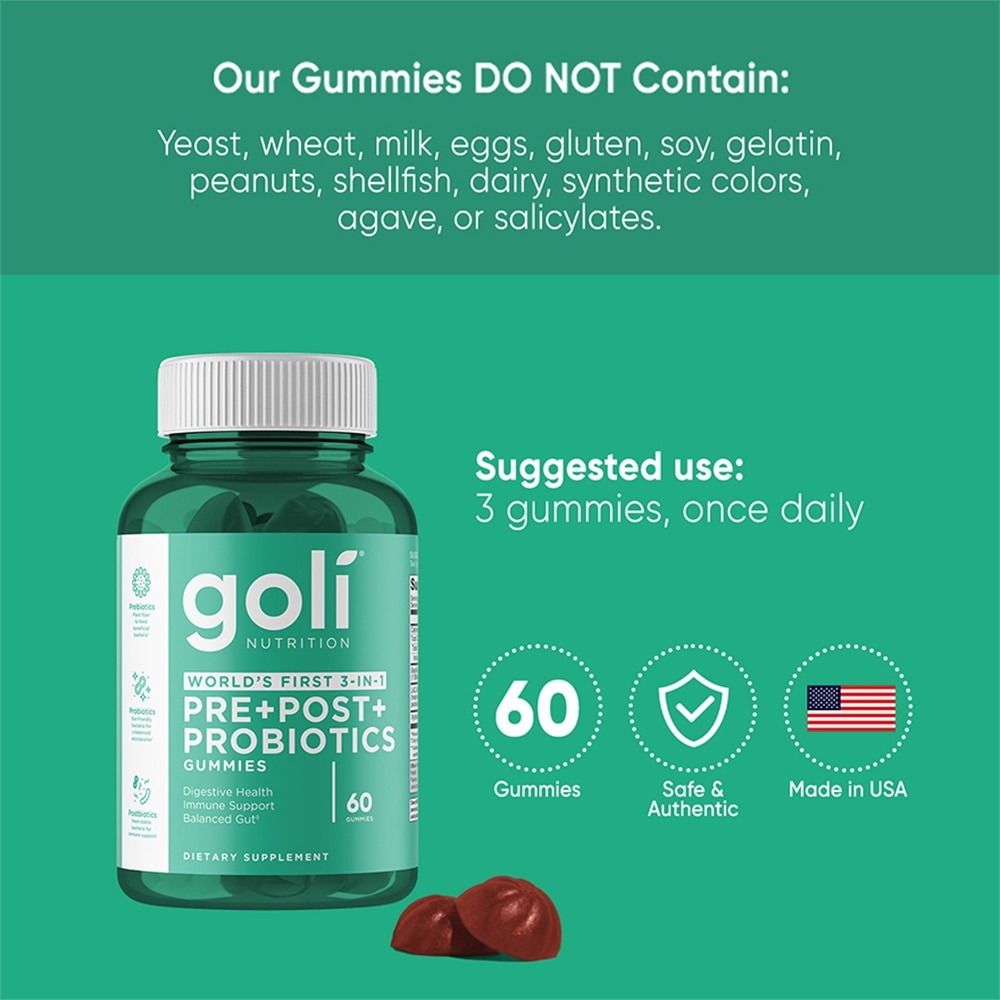 GOLI Pre+Post+Probiotics Gummies