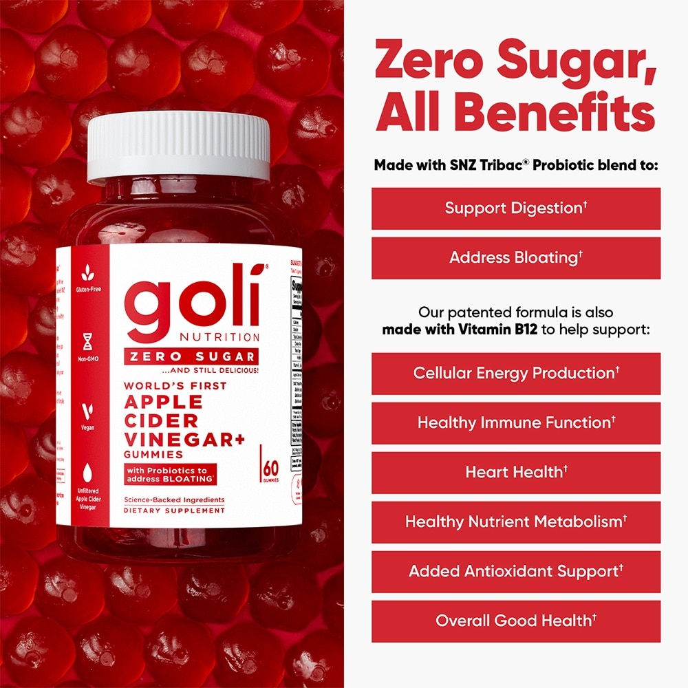 GOLI Apple Cider Vinegar Zero Sugar 60gummies