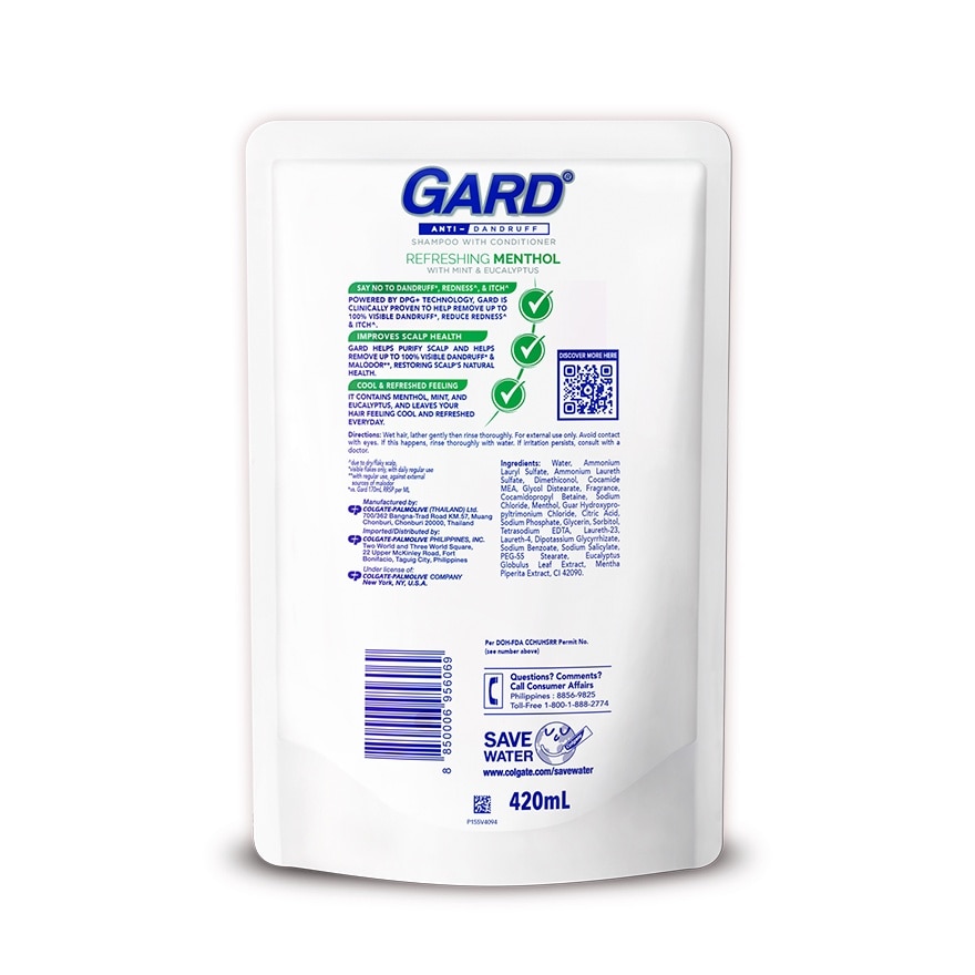 Gard Refreshing Menthol Shampoo 420ml Doy image