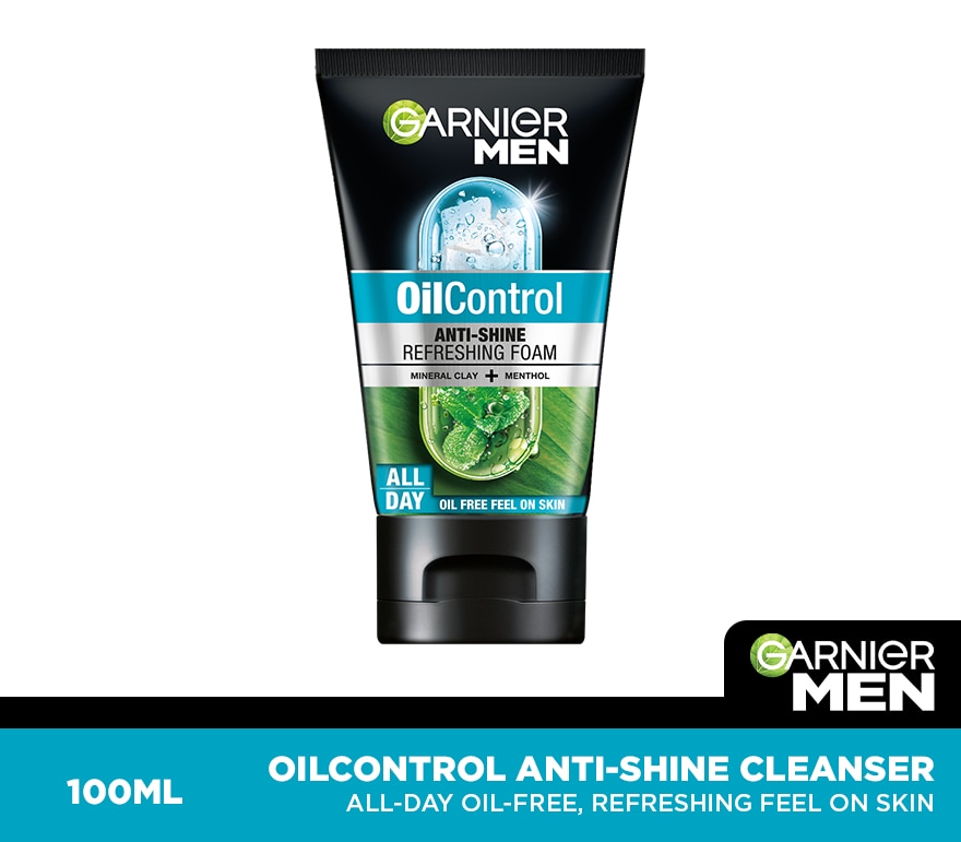 GARNIER Men OilControl Anti-Shine Cooling Foam Cleanser 100ml
