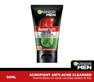 GARNIER GARNIER Men AcnoFight Anti-Acne Scrub in Foam Cleanser 50ml