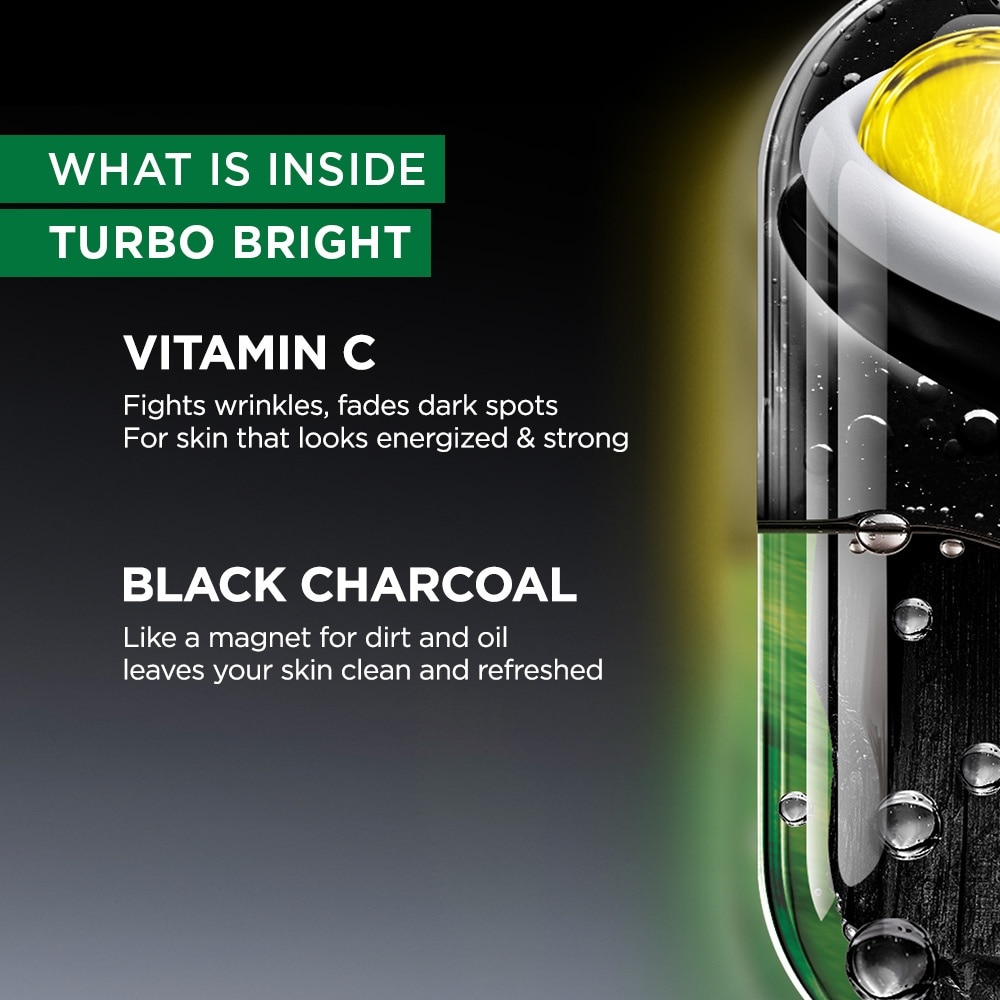 GARNIER Men TurboBright Anti-Spot & Pollution Duo Foam Cleanser 50ml