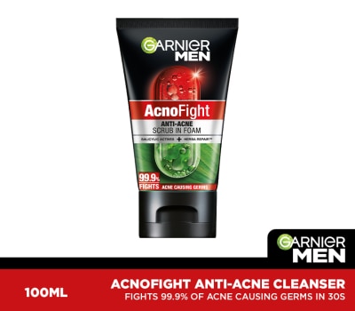 GARNIER GARNIER Men AcnoFight Anti-Acne Scrub in Foam Cleanser 100ml