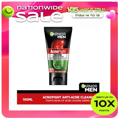 GARNIER - GARNIER Men AcnoFight Anti-Acne Scrub in Foam Cleanser 100ml