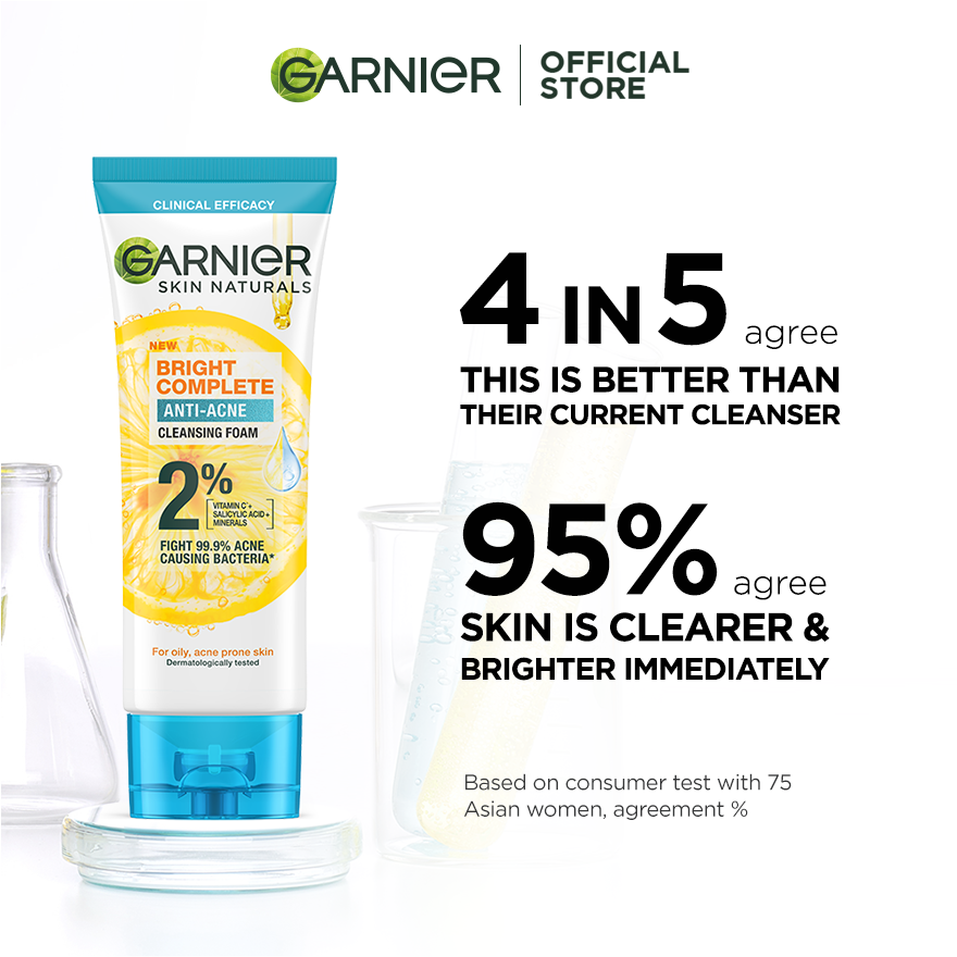 Garnier Bright Complete 3-In-1 Anti Acne Cleanser 100Ml