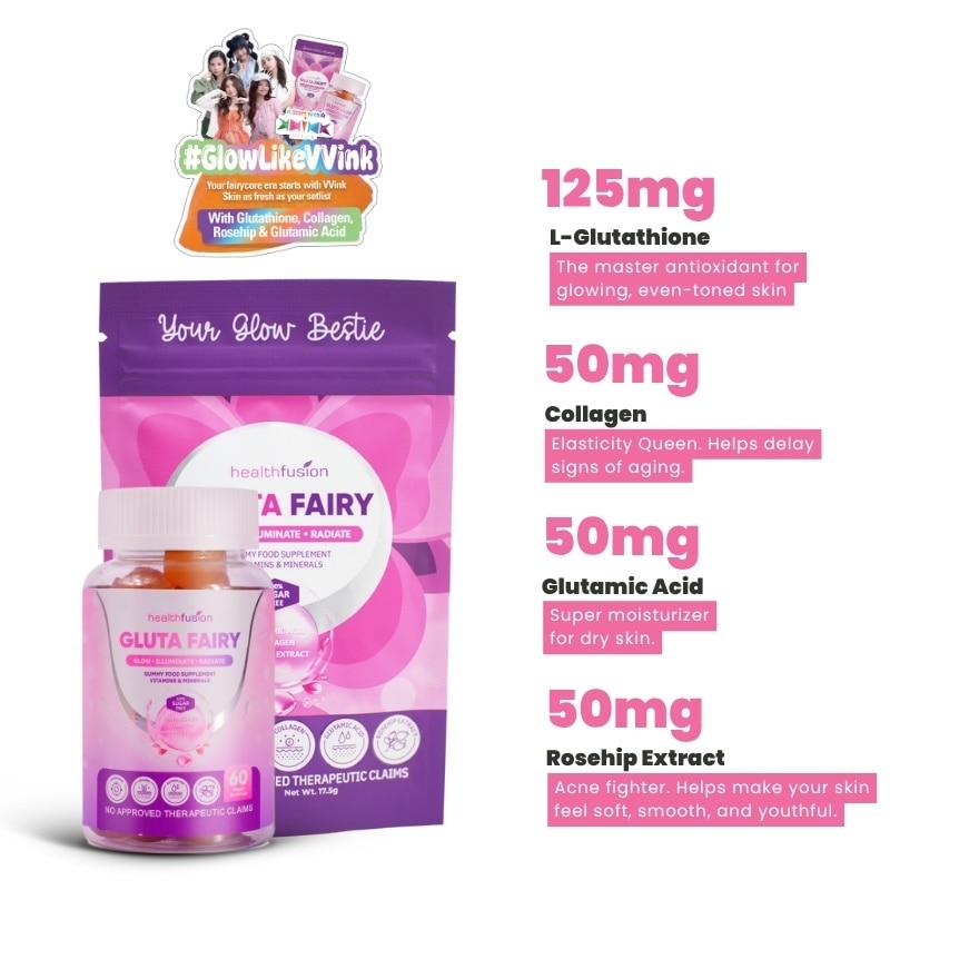 HEALTH FUSION Gluta Fairy Food Supplement Gummy 60's