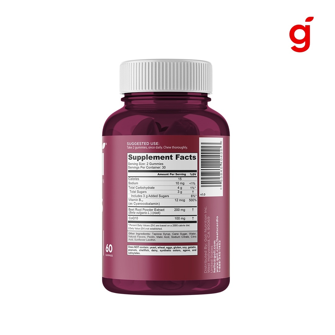 GOLI Beets Cardio Gummies 60s