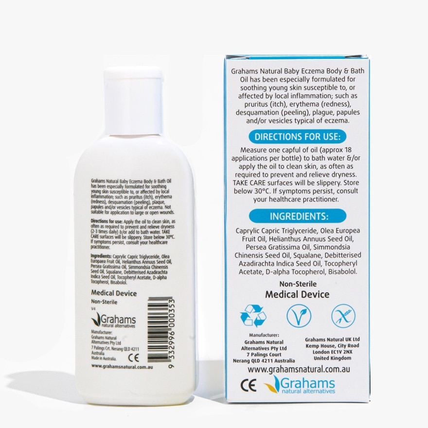 GRAHAMS NATURAL Eczema Body And Bath Oil 100ml