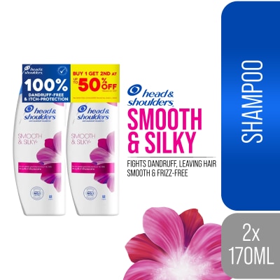 HEAD N SHOULDERS H&S Smooth & Silky 170ML Buy 1 Get 2nd at 50% Off