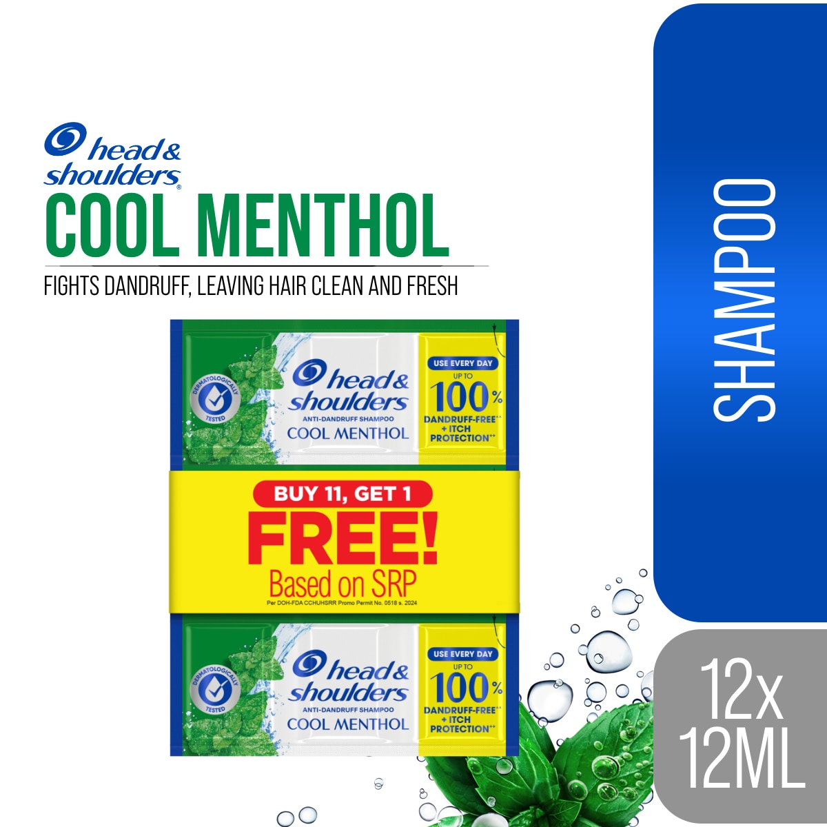HEAD & SHOULDER Anti Dandruff Shampoo Cool Menthol 12ml image