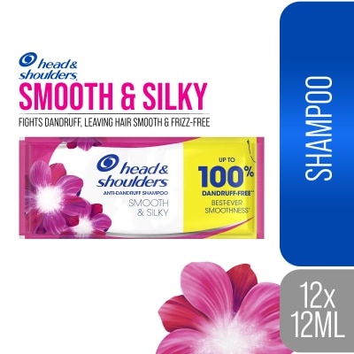 HEAD N SHOULDERS HEAD N SHOULDERS Shampoo Smooth & Silky Anti Dandruff Shampoo 11 Plus 1 12ml