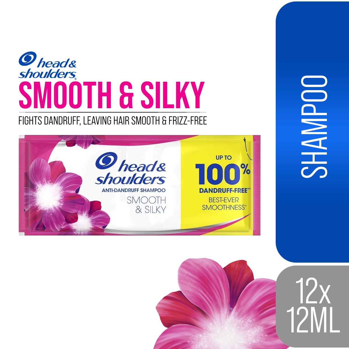 HEAD N SHOULDERS Shampoo Smooth & Silky Anti Dandruff Shampoo 11 Plus 1 12ml