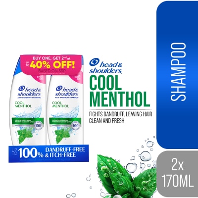 HEAD N SHOULDERS - HEAD & SHOULDERS Anti-Dandruff Shampoo Cool Menthol Bundle 170ml