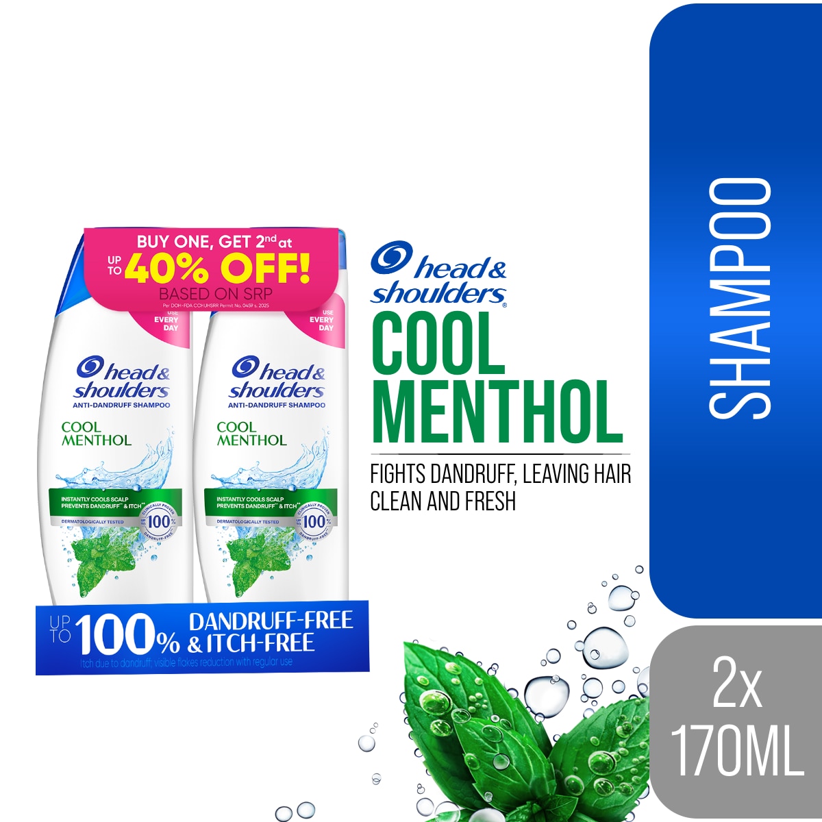 HEAD & SHOULDERS Anti-Dandruff Shampoo Cool Menthol Bundle 170ml