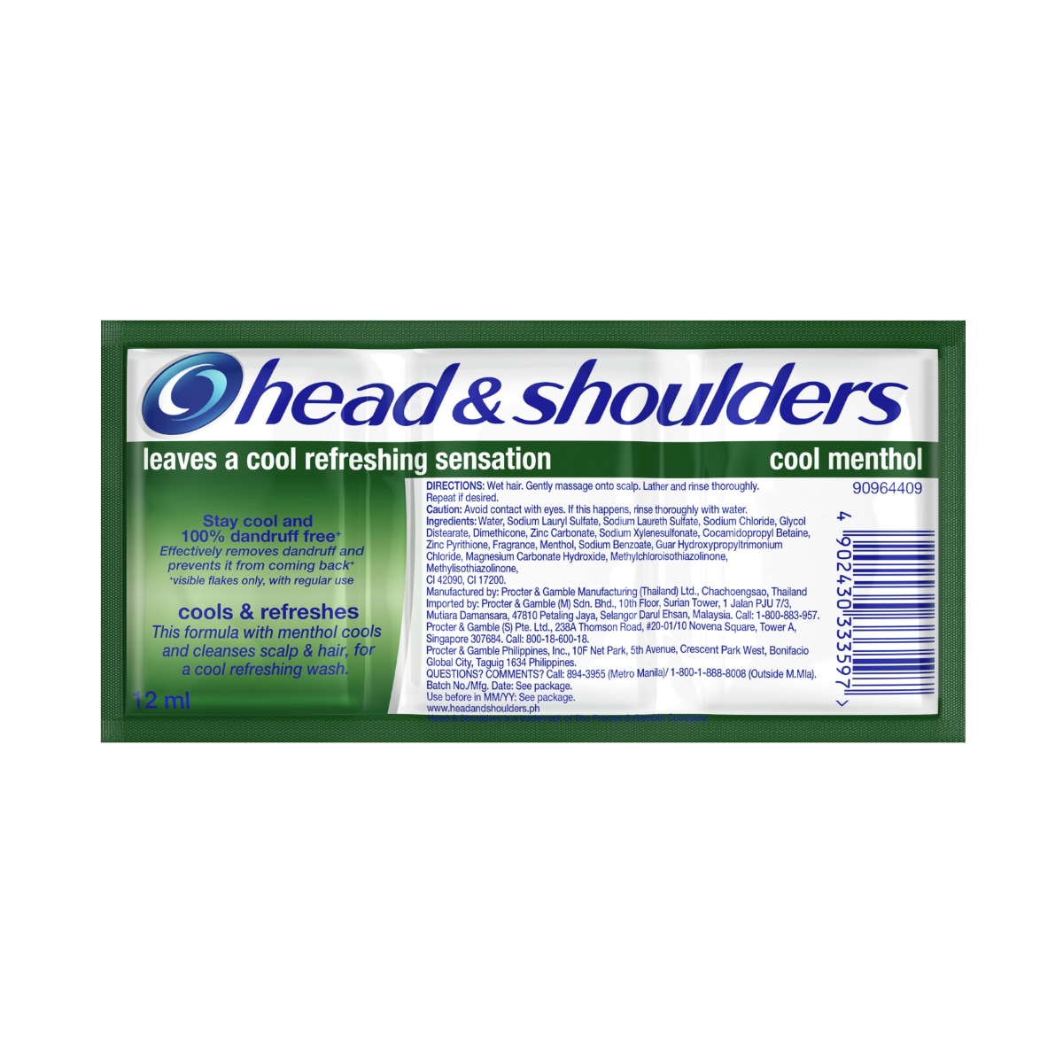 HEAD & SHOULDER Anti Dandruff Shampoo Cool Menthol 12ml