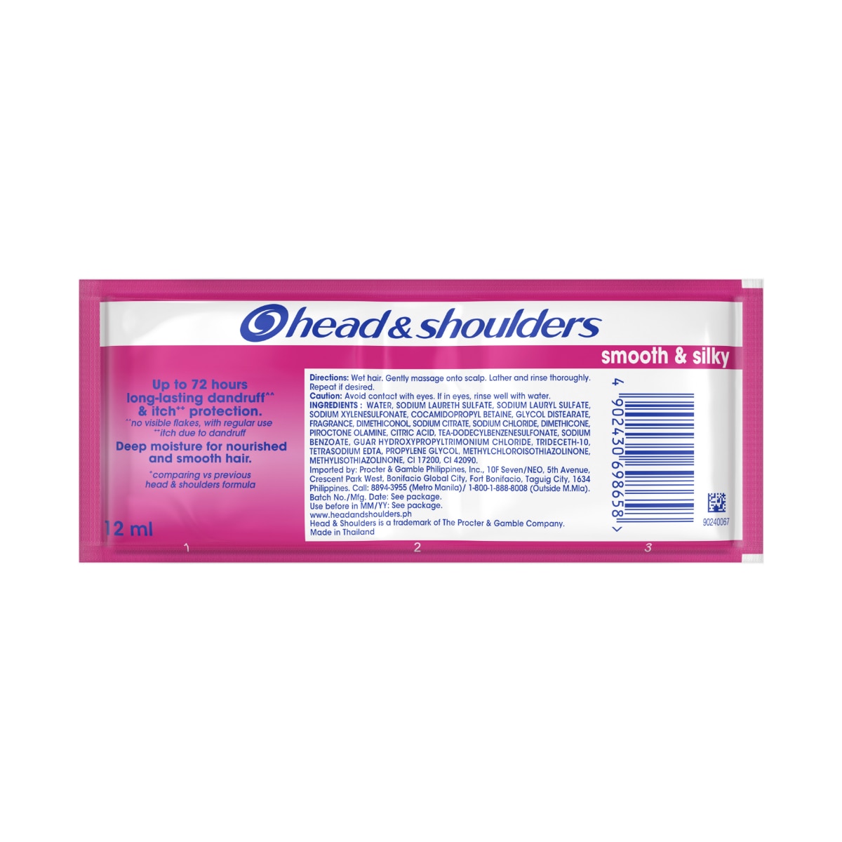 HEAD N SHOULDERS HEAD N SHOULDERS Shampoo Smooth & Silky Anti Dandruff Shampoo 11 Plus 1 12ml image