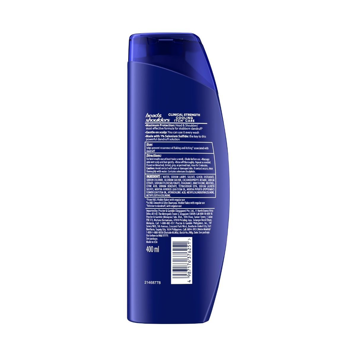HEAD & SHOULDER Shampoo Clinical Strength Cooling Itch Care 400ml