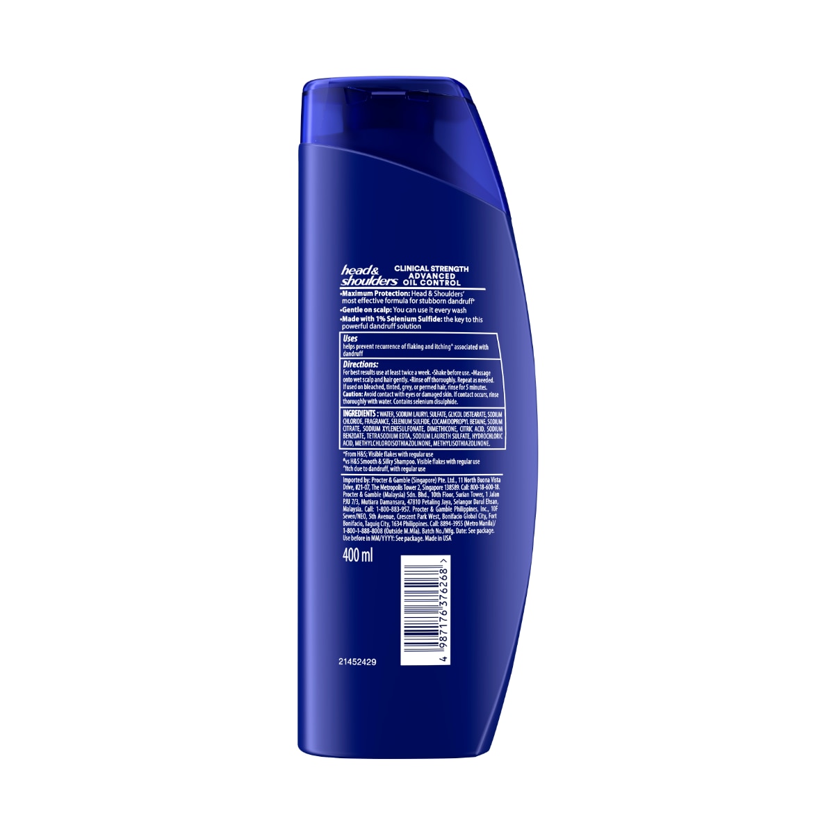 HEAD & SHOULDER Shampoo Clinical Strength Advanced Oil Control 400ml