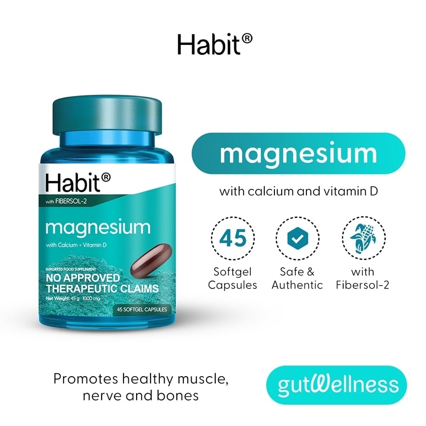 HABIT Magnesium with Calcium + Vitamin D 45 softgel capsules (Daily health)