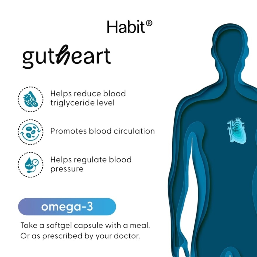 HABIT Omega-3 with CoQ10 + Squalene 45 softgel capsules (Heart health)