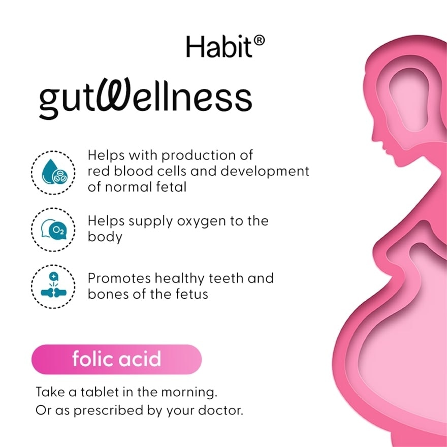 HABIT Folic Acid with Patented Iron + Zinc 180 tablets (Prenatal supplement)