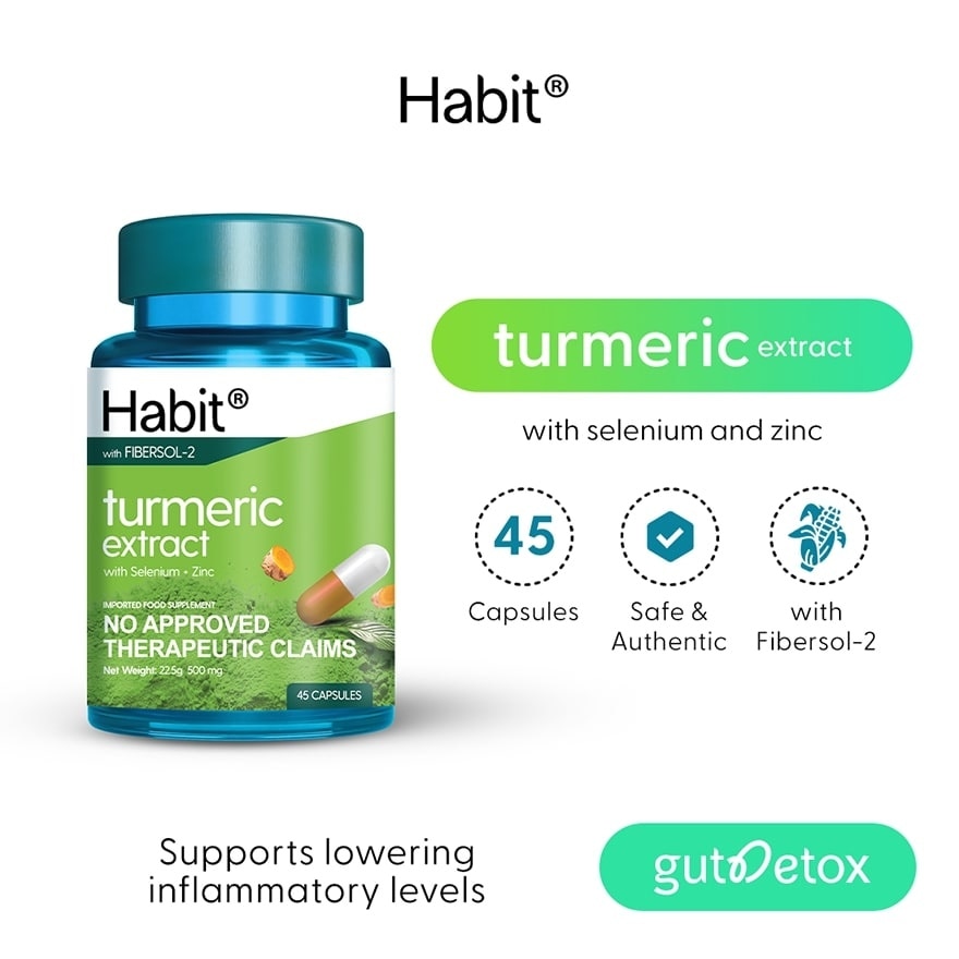 HABIT Turmeric Extract with Selenium + Zinc 45 capsules (Anti-inflammation)