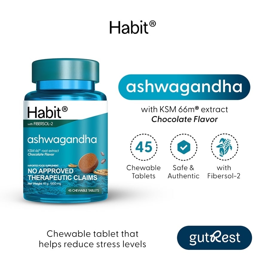 HABIT Ashwagandha KSM66® root extract 45 chewable tablets (Calming)