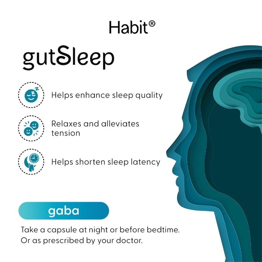 HABIT GABA with Tryptophan + Magnesium + Oryzanol 45 capsules (Sleep enhancer)