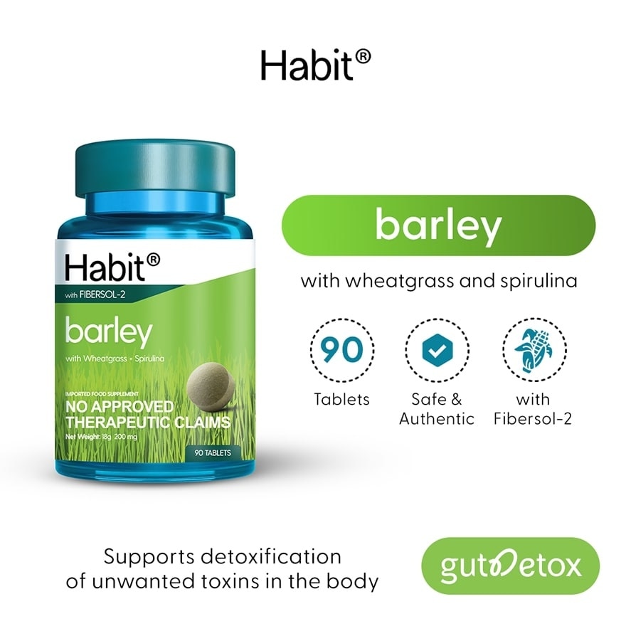 HABIT Barley with Wheatgrass + Spirulina 90 tablets (Detox)