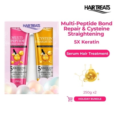 HAIR TREATS HAIR TREATS Multi Peptide Rebond Straight Hair Treatment Bundle Set image