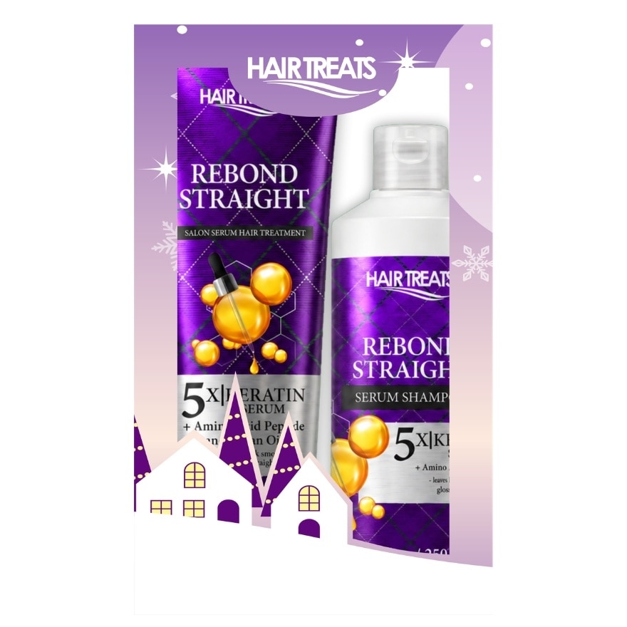 HAIR TREATS Rebond Straight Shampoo Hair Treatment Bundle Set image