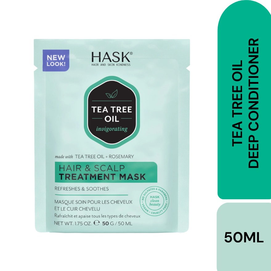 HASK Tea Tree Oil & Rosemary Hair And Scalp Treatment Mask 50ml